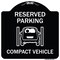 Signmission Reserved Parking Compact Vehicle Heavy-Gauge Aluminum Architectural Sign, 18" x 18", BW-1818-23137 A-DES-BW-1818-23137 - alternate 1